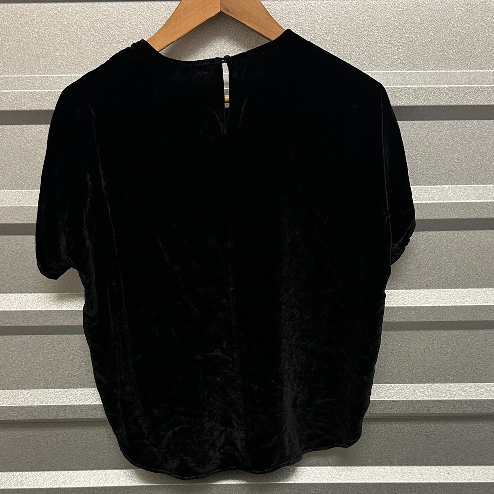 Madewell Women’s SILK Velvet Top SS Small Office Whimsigoth Grunge Evening - Picture 6 of 9